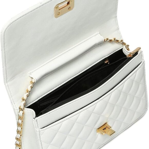 Women Leather Shoulder Bag Crossbody Handbag Evening Chain Stylish - Picture 5 of 6